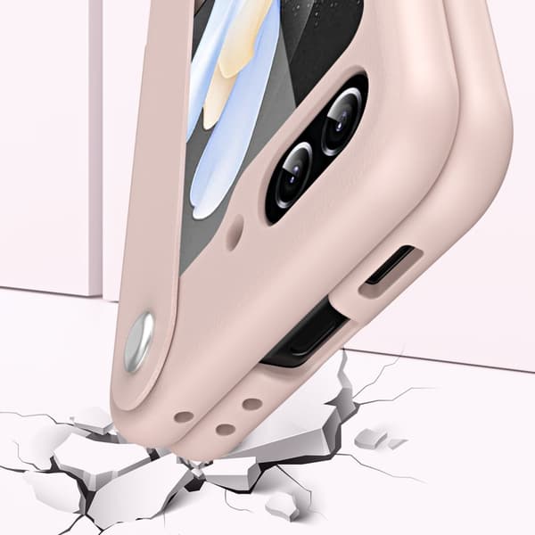 Galaxy Z Flip 6 / 7 FE Cover med Finger Strap Læder Sort 91