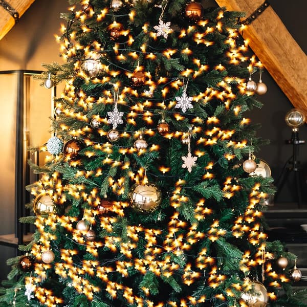 Outdoor LED String Lights, 50m, 400 LED Lights, Christmas Tree Lighting, 8 Modes, for Indoor Use, with Timer and Memory Function, for Christmas, Pair