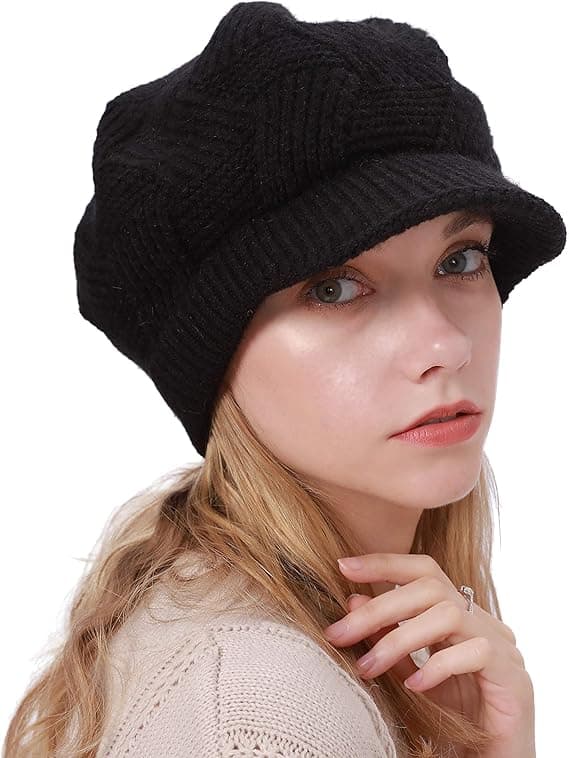 Dame Vinter Varm Hette Strikket Slouchy Hette Strikket Hette Med