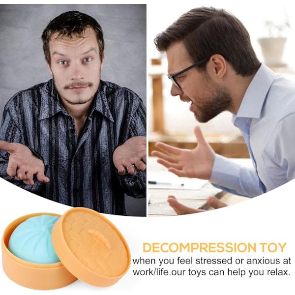 Fargerike Dumpling Stressballer 4-pakning, Myk Deig Klem Fidgetleke, Angstlindrende Sensorisk Håndleke