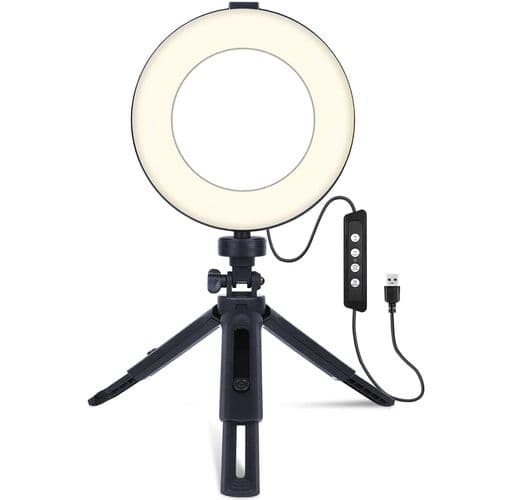 Ring Light Selfie Ring Light med stativ Dimbar Beauty Desktop Ring Light for
