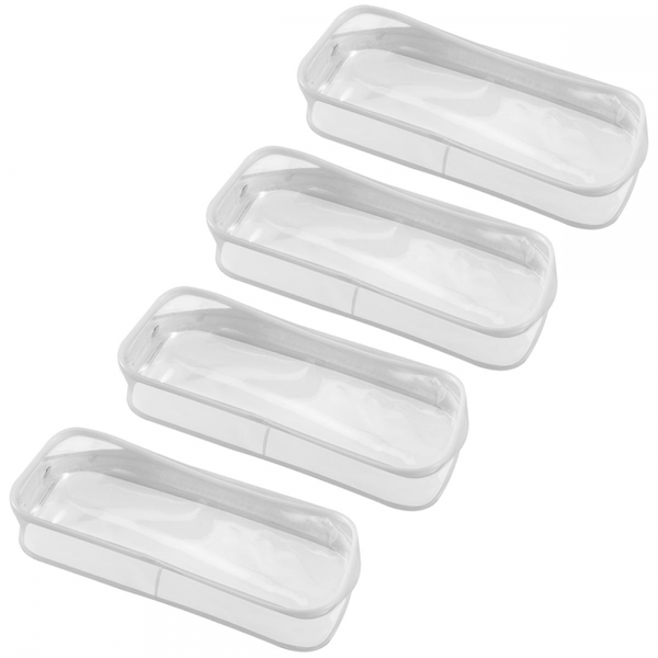4 st Klar Pennfodral Stor Kapacitet Transparent Pennväska PVC