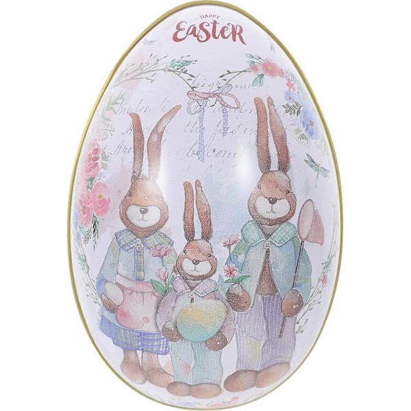 Easter Egg Candy Tin Box, Empty Tin Can, Easter Metal Gift Box, Easter Party Favor Box