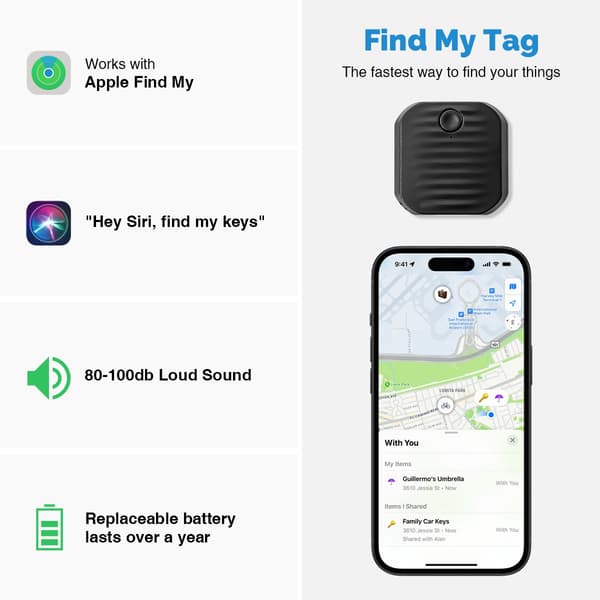 Bluetooth Anti-Lost Tracker Hvid - Nøglefinder, Genstandsfinder, Kompatibel med iOS & Android