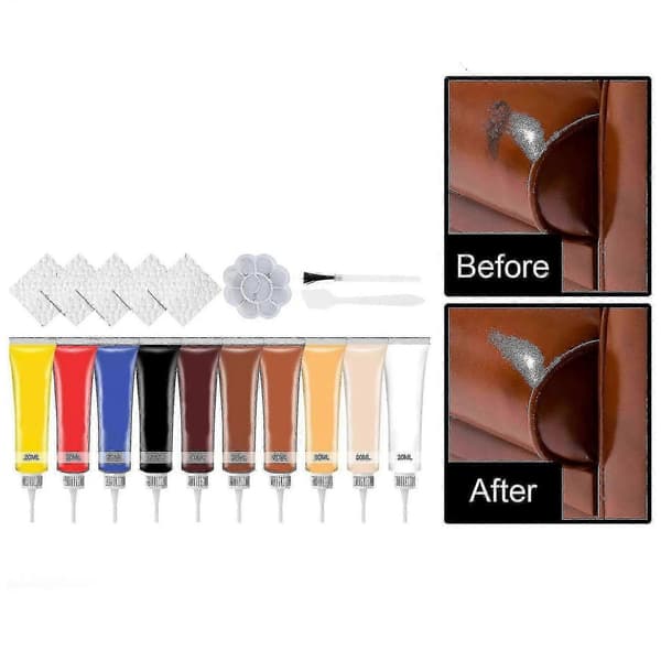 Läder Vinyl Reparationssats För Möbler Bilstolar Soffa Jacka Repreparation 20ml Läder Väska, Läder khaki