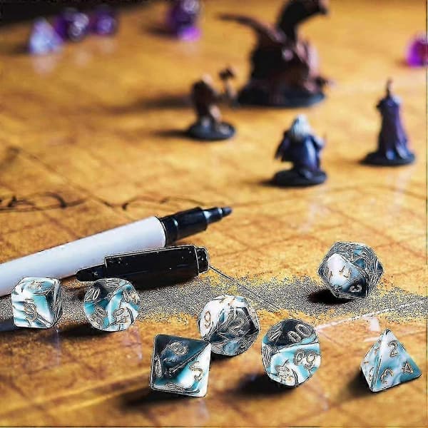 7 deler terning sett Polyhedral terning sett Rollespill terninger sett for Dnd Pathfinder Rollespill Rpg 2025
