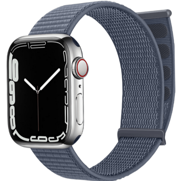 Nylon Loop Strap Compatible with Apple iWatch 38/40/41mm and 42/44/45/49mm with Adjustable Velcro Blue Blå M