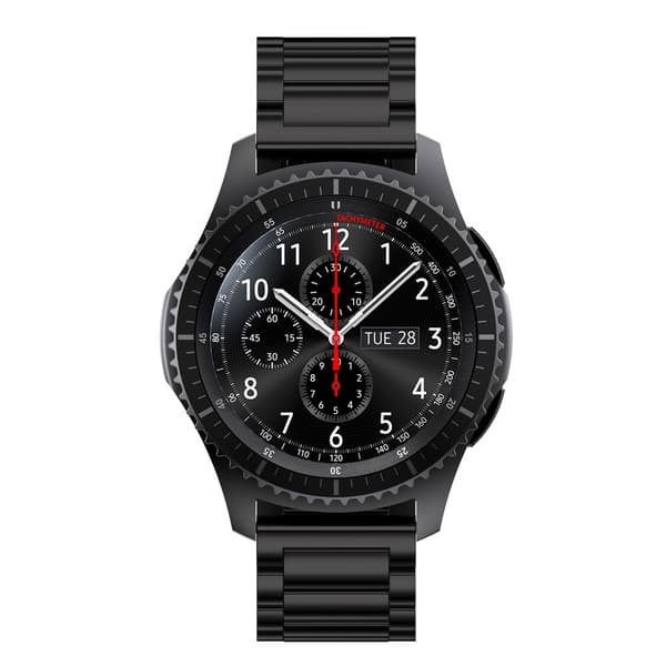 Metalliranneke Samsung Gear S3 Frontier/S3 Classic -kelloon, musta