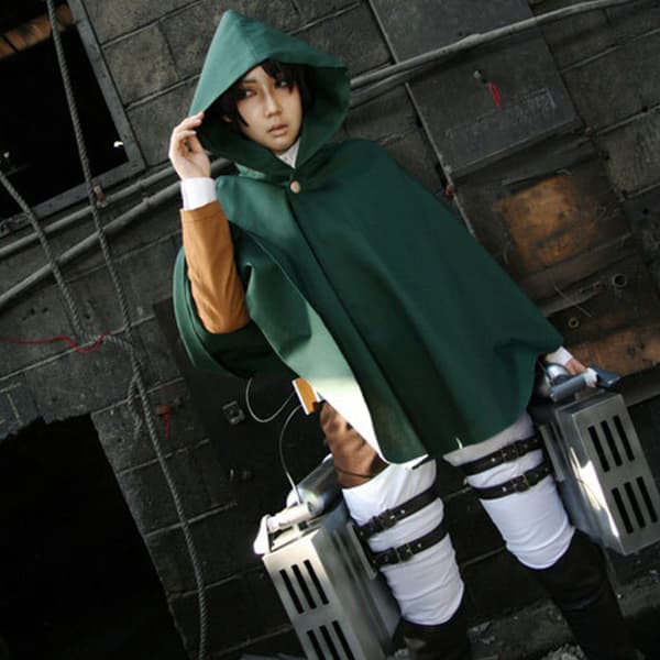 Attack On Titan Kappe Anime Cosplay Kostume Grøn Kappe Halloween L V