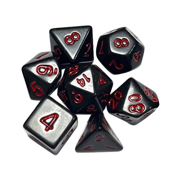 7 stk. DND-terninger Polyhedral terningesæt Sort-D&D-terninger MTG-rollespilsterninger Röd
