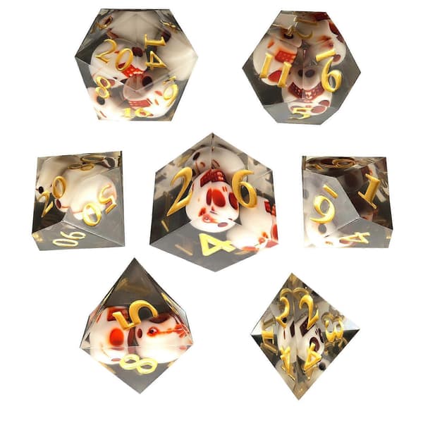 7x polyhedrale terninger D4-D20 terning, til bordspil festgaver Black