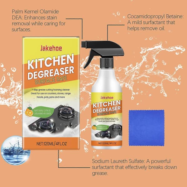 Kitchen Degreaser Cleaner Non-Corrosive Multifunctional Cleaner for Stubborn Stains