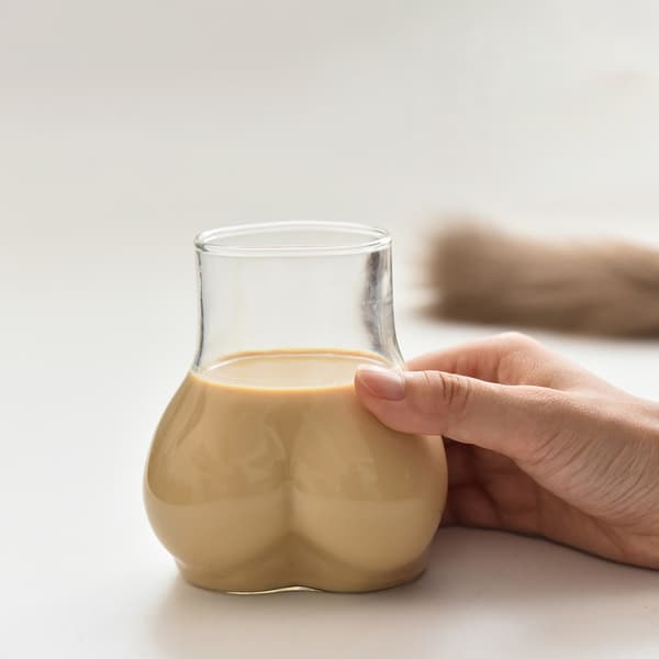 Iskaffekopp e Butt Glass 450ml Glas Morsom kaffekopp Dr