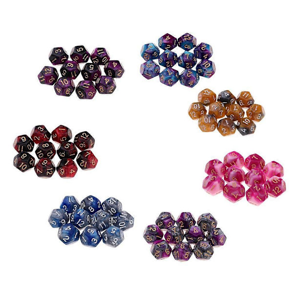 2-4-pak flersidede terninger Polyhedron terninger D12 til D&D TRPG bordspil 2 Pcs