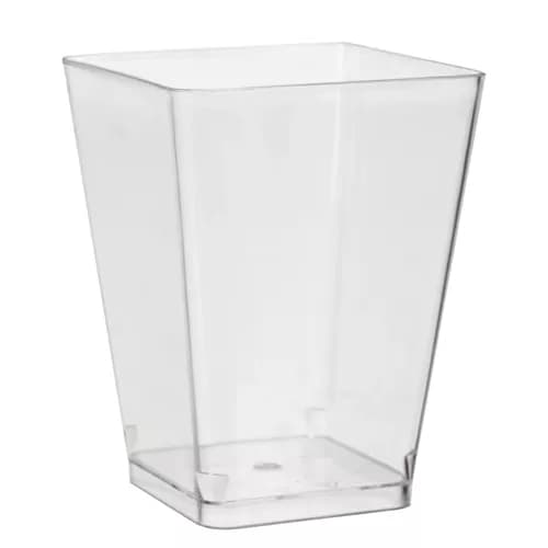50-pakning - Firkantede kopper / Plastkopper for Mousse & Dessert - 160ml