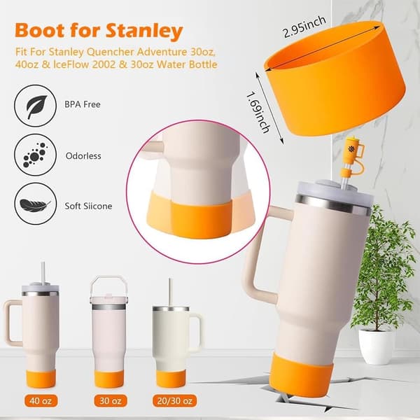 Stanley Cup-tilbehør - Bærestropp, silikonbeskyttelse for kopp, leppestiftholder, for Stanley Tumbler 40oz/30oz