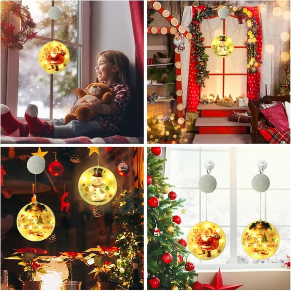 3 snemand og julemand LED-lyskæde, 3D rund snemand LED Christ