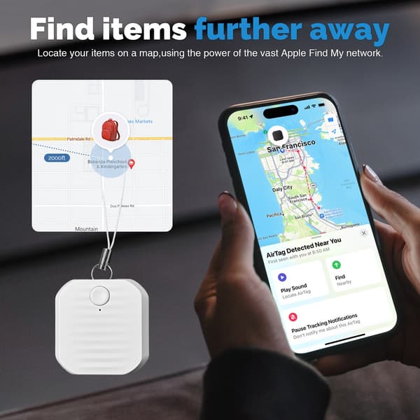Bluetooth Anti-Lost Tracker Vit - Avaimenperä, Esinepaikannin, Yhteensopiva iOS & Androidin kanssa