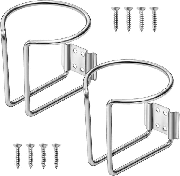 Sæt med 2 drikkekopholdere i rustfrit stål Båd Bil Drikkeholder Hardware Ring Kopholder