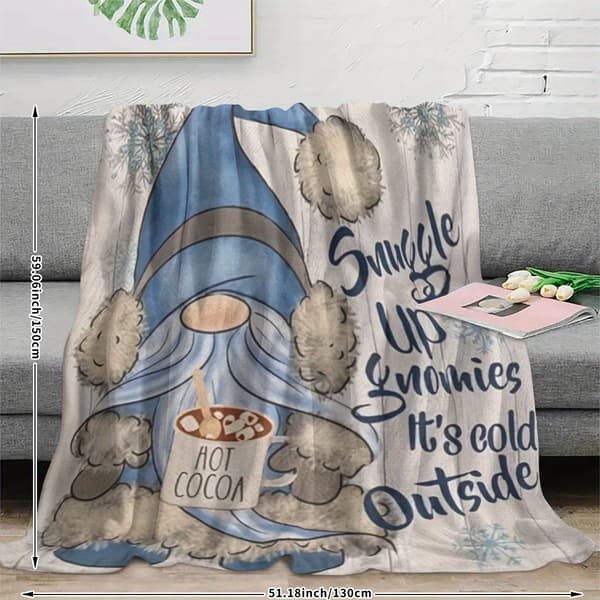 1 st Dvärg Digitaltryck Varm Vinter Presentfilt, Design Mysig och Bekväm Pläd Lämplig för Hem Soffdekor, Sovrum Sjal Sovfilt, 59.06*78.74inch