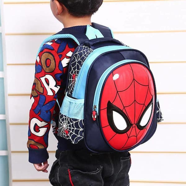 Barn Gutter Spiderman Ryggsekk Skoleveske Mørkeblå