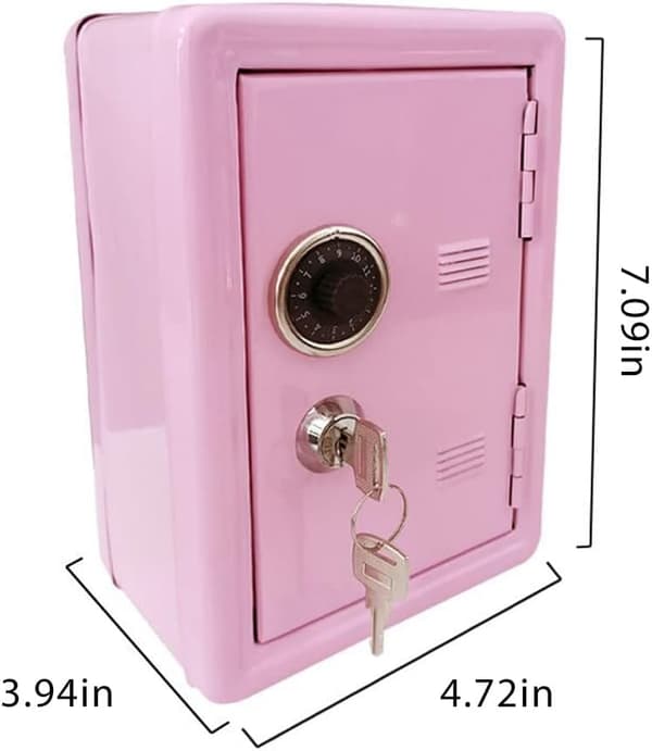 Barnesikkert mini sparegris med lås pengeskrin (svart 12 * 10 * 18cm)