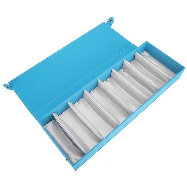 8-gitter Multi Solbrille Etui Organizer Briller Brille Display Etui Opbevaringsboks Blå