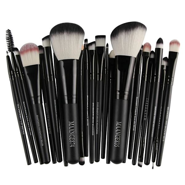 22 Makeup Brushes Svart black