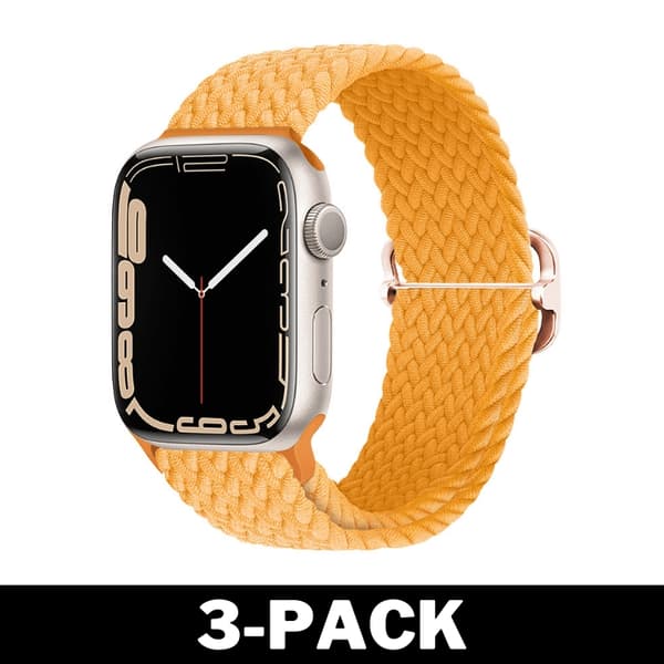 Flätat Armband för Apple Watch 42/44/45 mm Gul M 32 2-Pack
