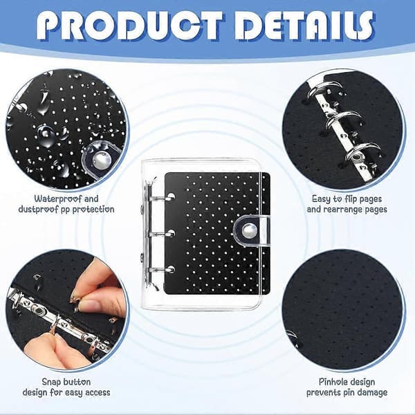 2 stk. Mini Emaljestift Display Bog Klar Samlingsbind Holder Stift Display Boards Opbevaringsorganisator Black    transparent