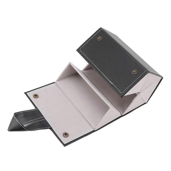 Solbrille Organizer Etui Multifunktionelt Flere Rum PU Læder Rejsebrilleetui Opbevaring til Briller Smykker Sort