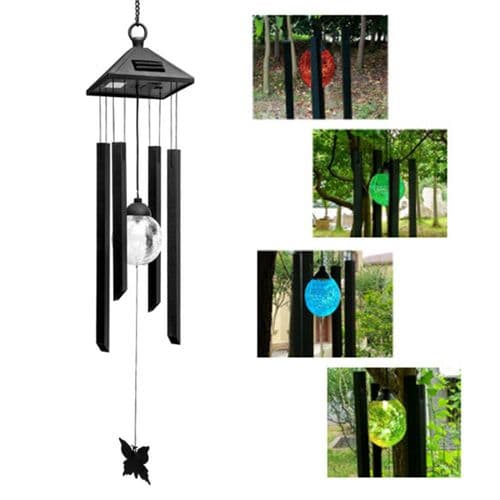 LED Solar Wind Chime, Colorful Changing Wind Chimes Light Night Hanging Lamp, for