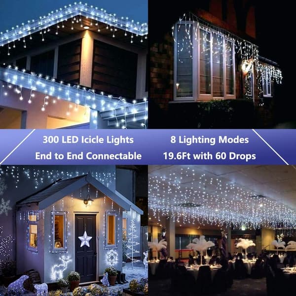 String Lights, Outdoor Lighting with Clear Bulbs, Indoor/Outdoor String Lights, Hanging Sockets, White