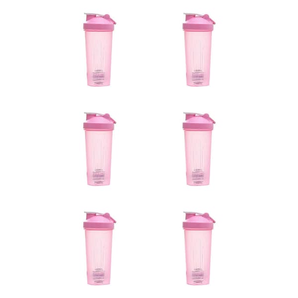 6X Shaker Cup Sport Portable Convenient Stirring Mug 600ml Plastic Shaker Bottle Adults Pink