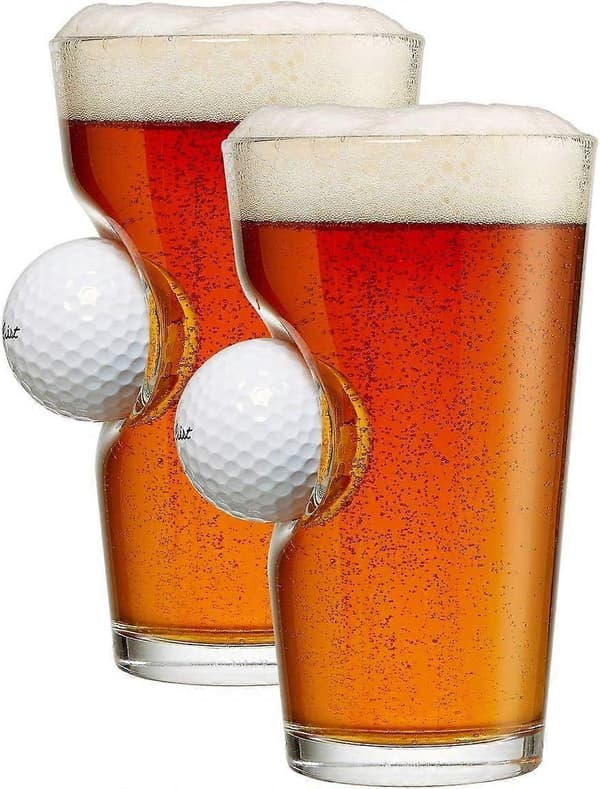 Golfbold Ølglas - Unikt Pintglas med Indstøbt Golfbold til Golfentusiaster