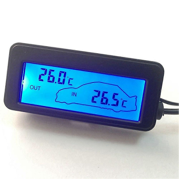 Mini Digital Bil LCD Display Indendørs Udendørs Termometer 12V Køretøj Digital Termometer