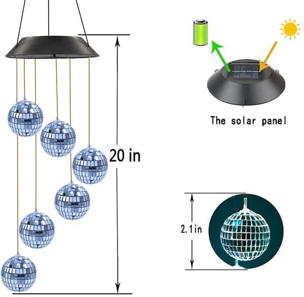 Solar vindklokke lys risbold kolibri farveskiftende lyskæde LED udendørs have