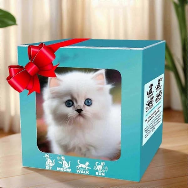 Interactive Robot Kitten Plush Toy for Kids - Soft Robotic Cat with Fun Activities for Children B