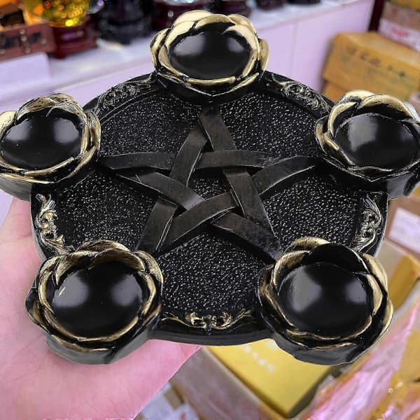 Astrologi Stjerne Harpiks Lysestake Pentagram Altertallerken Spådom Koppholder