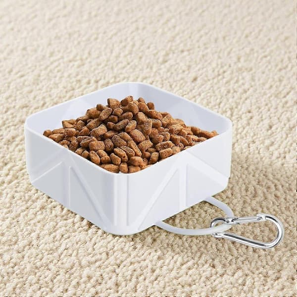 Bærbar foldbar hundevandskål 500 ml grå til små og mellemstore hunde og katte til udendørs rejser, autocamper, bil, båd og vandreture