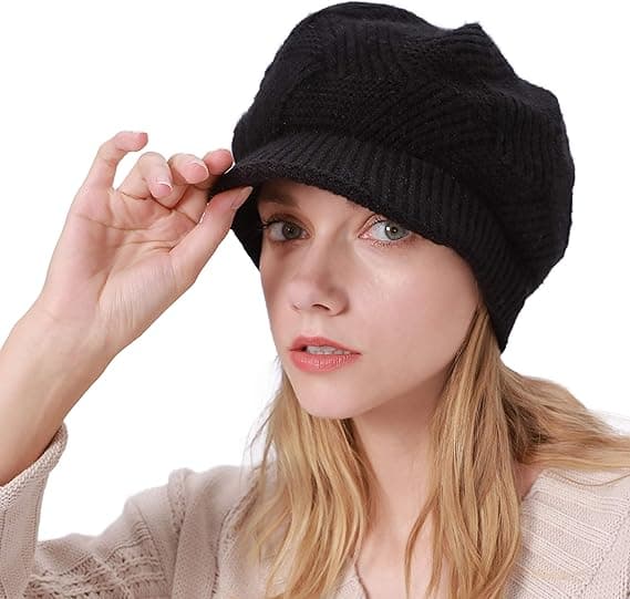 Dame Vinter Varm Hette Strikket Slouchy Hette Strikket Hette Med