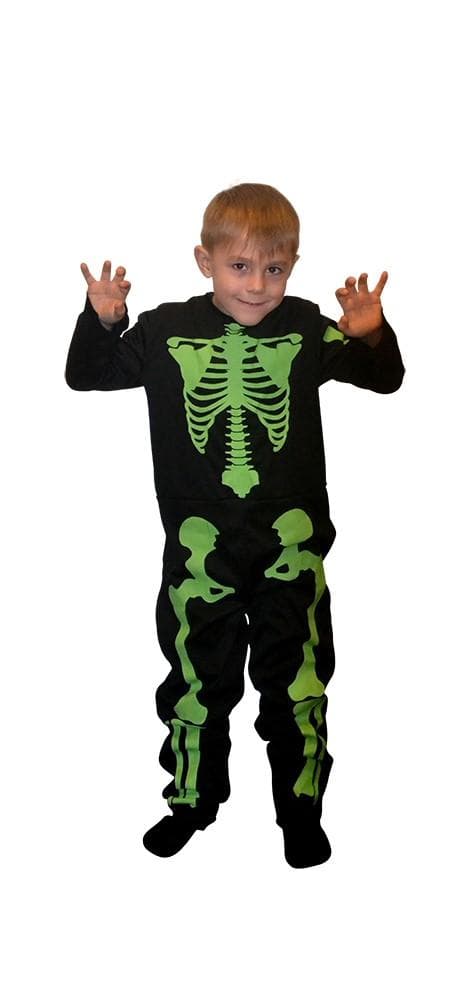 Glow in the dark skeleton costume 134/140