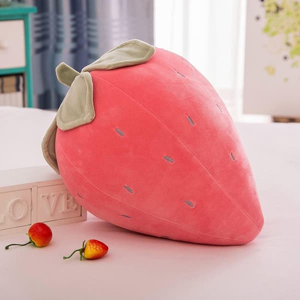 Cute Fruit Kids Pillow Stuffed Strawberry Plush Pillows Super Soft