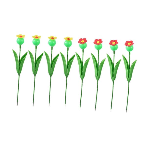Bivandingsstation, vandfoderautomat, nem at installere, blomsterfigurer, fuglefoderautomat 8Pcs