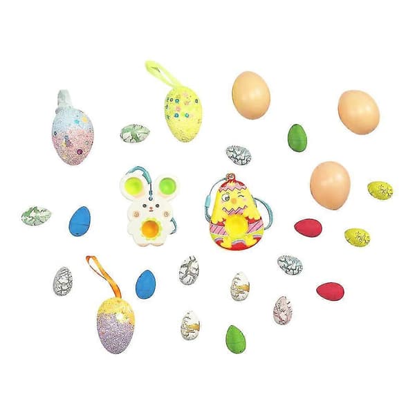Påske Blind Box Unzip Legetøj Børn Påskeæg Farverige Glitter Skumæg Påskehare