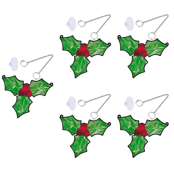 Grønt akryl juleophæng til julepynt 5 sæt
