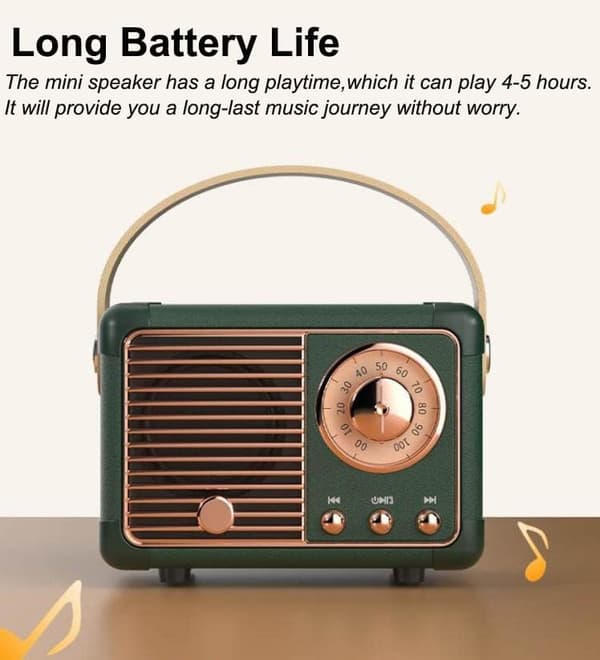 Retro Bluetooth-kaiutin Mini langaton kaiutin, ulkokäyttöön kannettava Bl