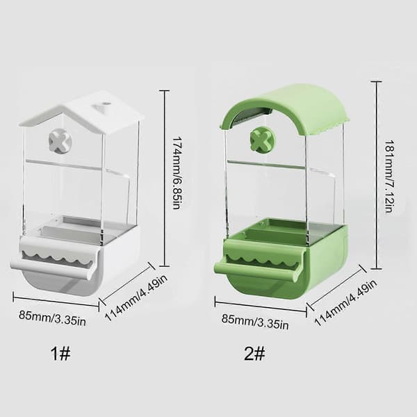 Foderautomat til papegøjer med skruebeslag, plastfodersæt, automatisk fuglefoder, brugervenligt fuglefodringsværktøj til indendørs brug, grøn Green