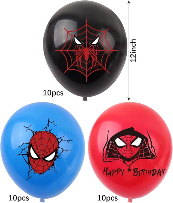 Spider-Man Ballon Dekorationssæt til Fødselsdagsfest - 30 stk. Temaballoner