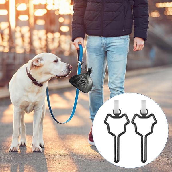 Hunde-hundeposeholder til affaldsposer håndfri 10 stk. sort